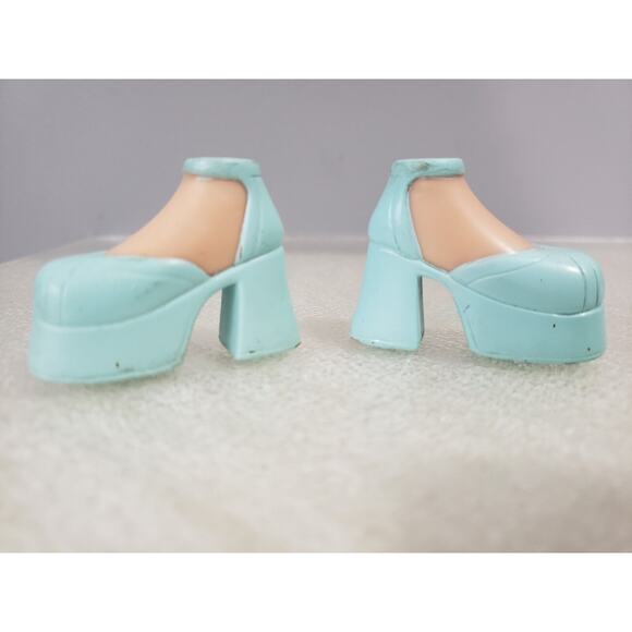 First 1st Edition Cloe Bratz Girlz Doll Shoes Boots Heels tall blue y2k platform - Picture 5 of 5